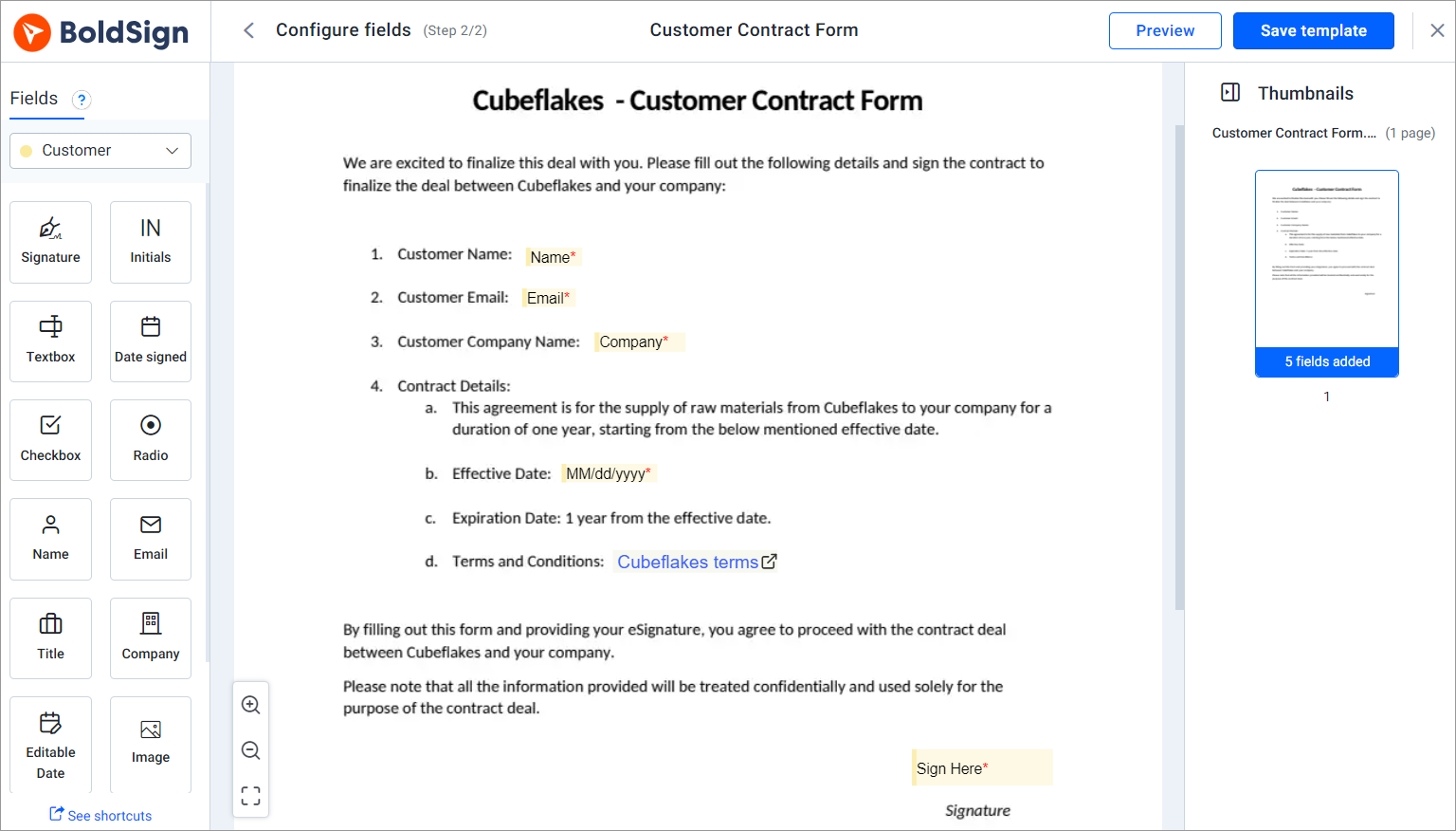 Cubeflakes customer sample form