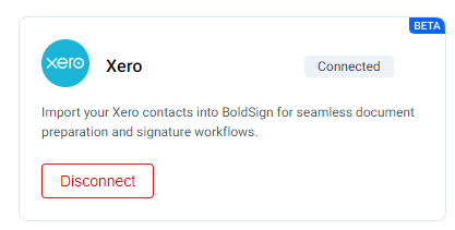 Disconnect from Xero
