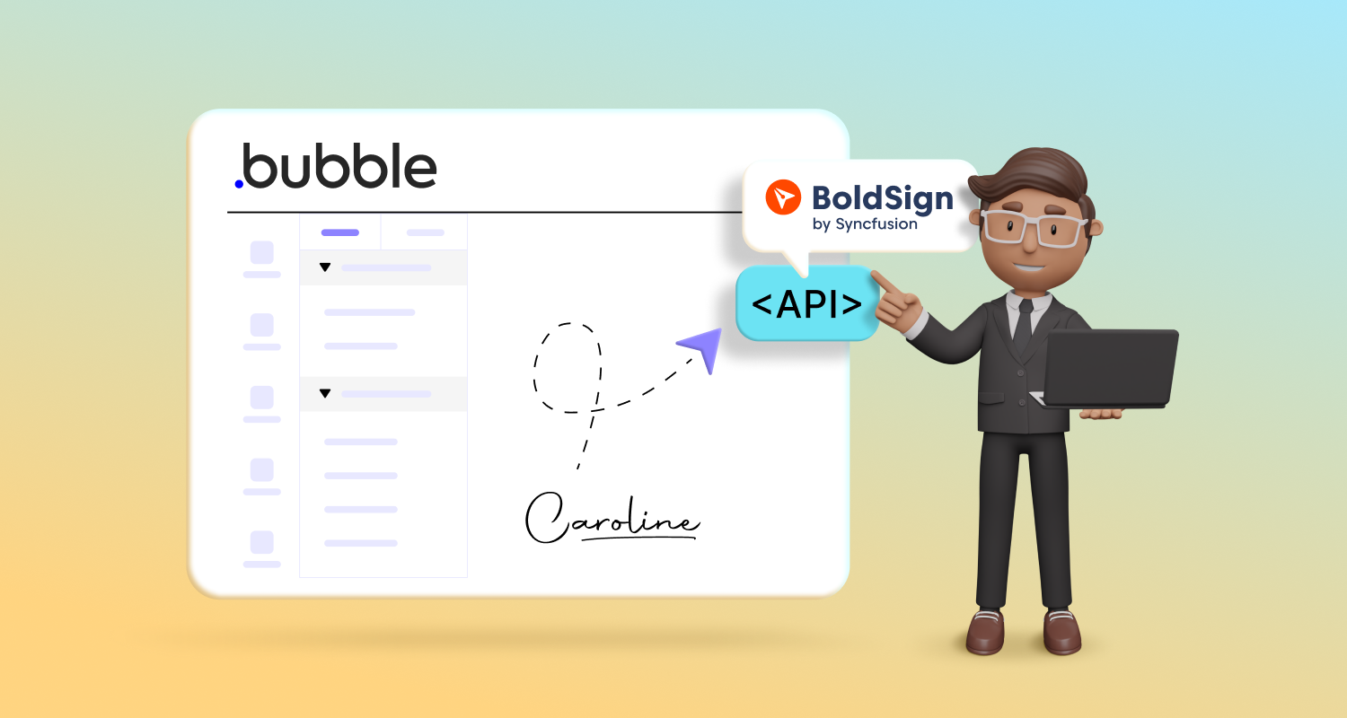 Send eSignature documents from bubble.io using BoldSign Banner image