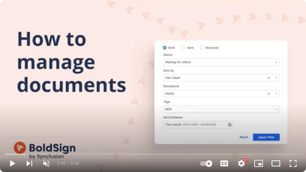 Document Tracking and Management with eSignature - BoldSign