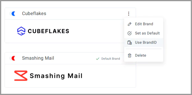 Context menu option for branding