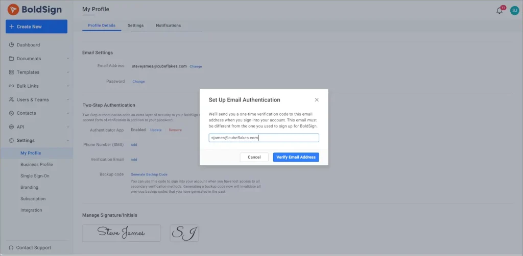 recovery-email-authentication