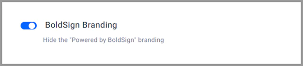 Hiding the powered by BoldSign branding option