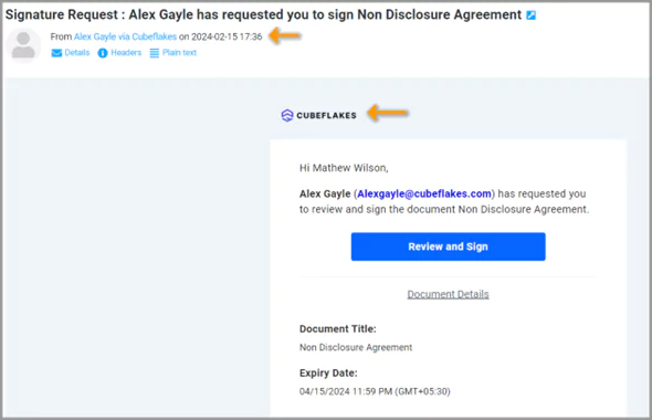 Email page setup