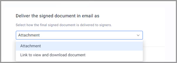 Signed document delivery mode