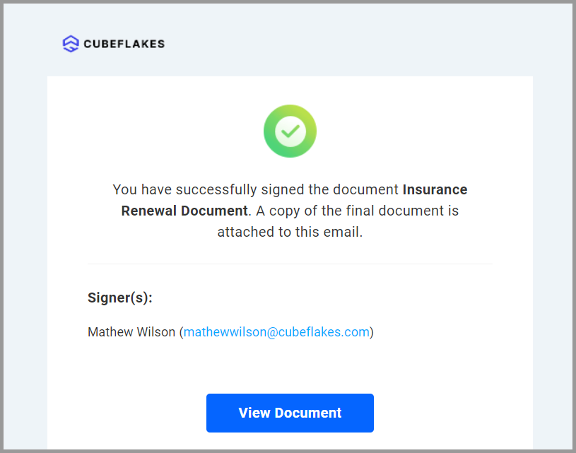 Document completion mail
