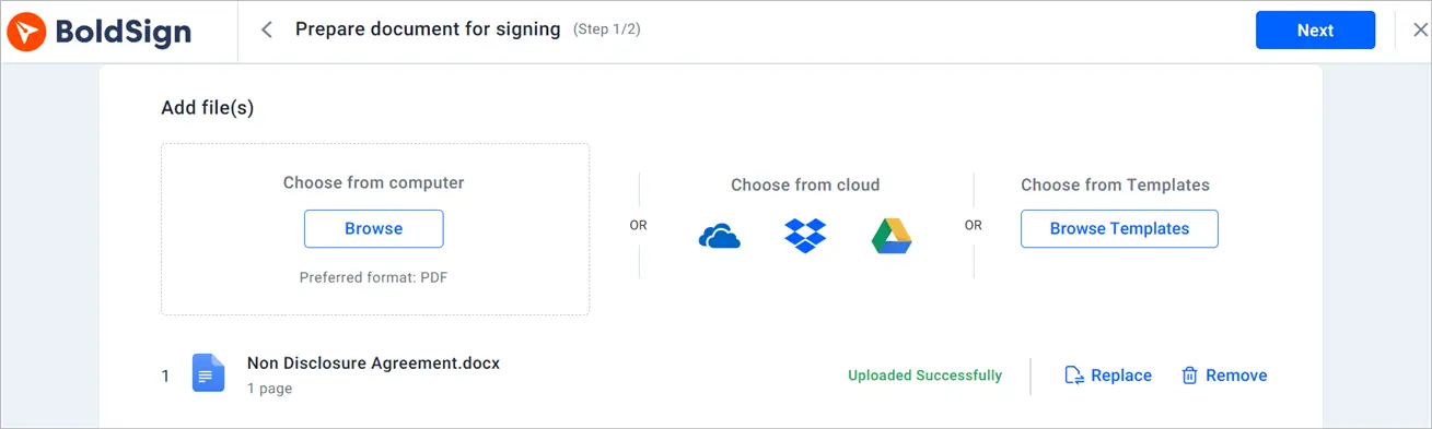 Add Files Section Option
