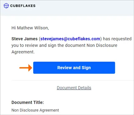 Review and Sign Link in Email