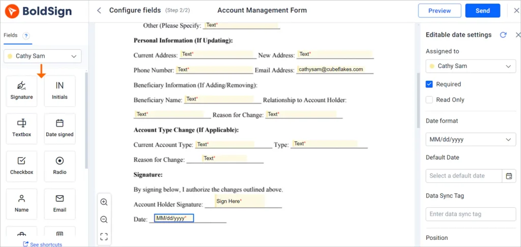 Form fields