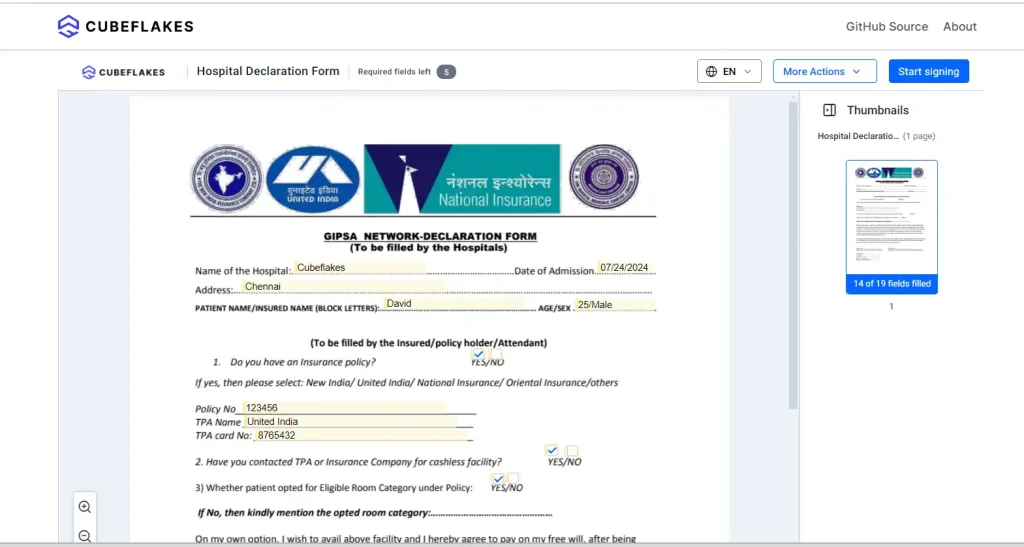 Customized Signing Page UI