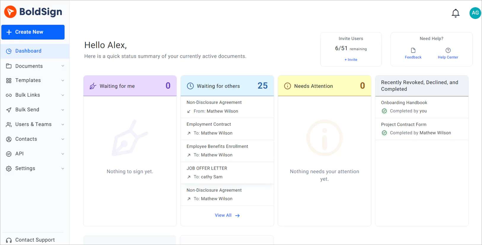 Document status widgets
