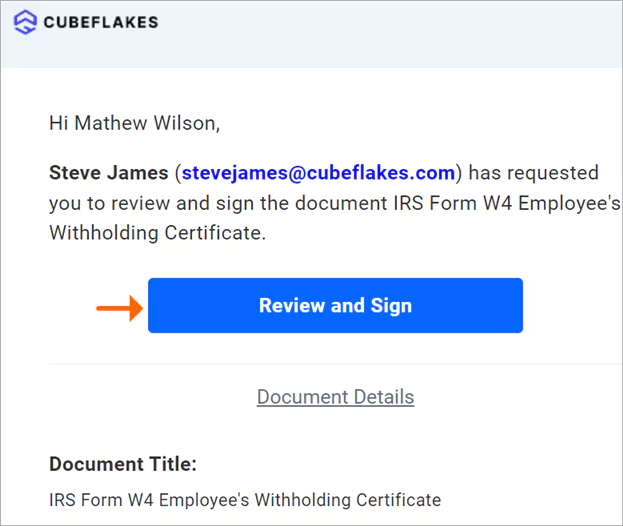 Review and sign link