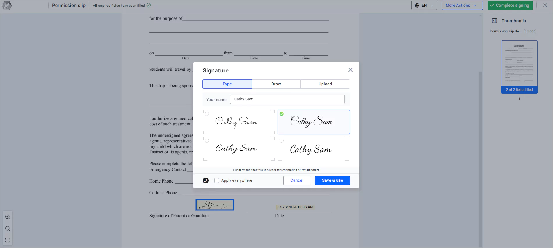 Digital signing