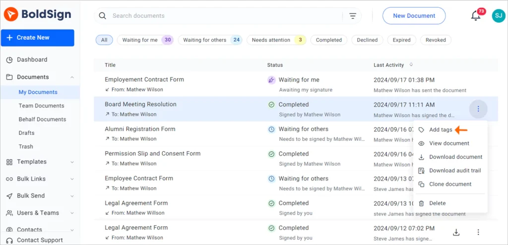 Add tags option