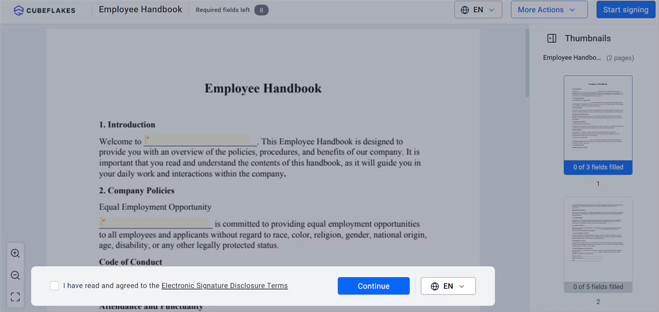 Disclosure terms