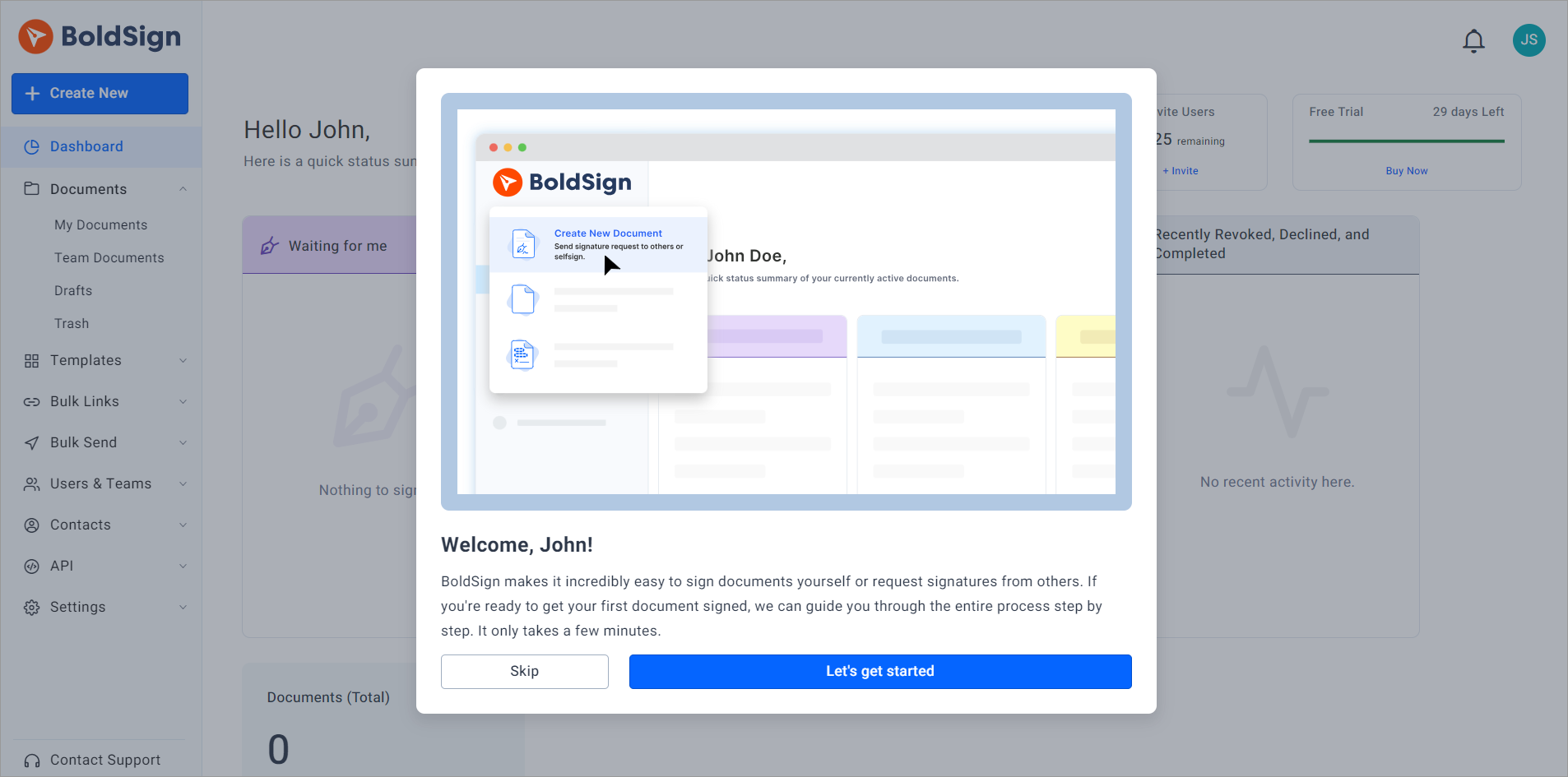 Tour Steps for Creating Documents