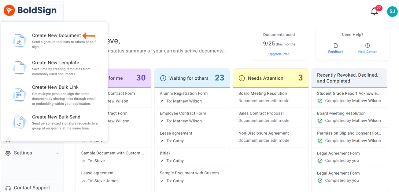 Create new document