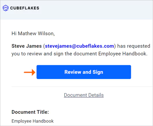 Review and sign link