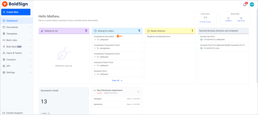 compliance track document