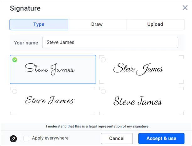 Signature types