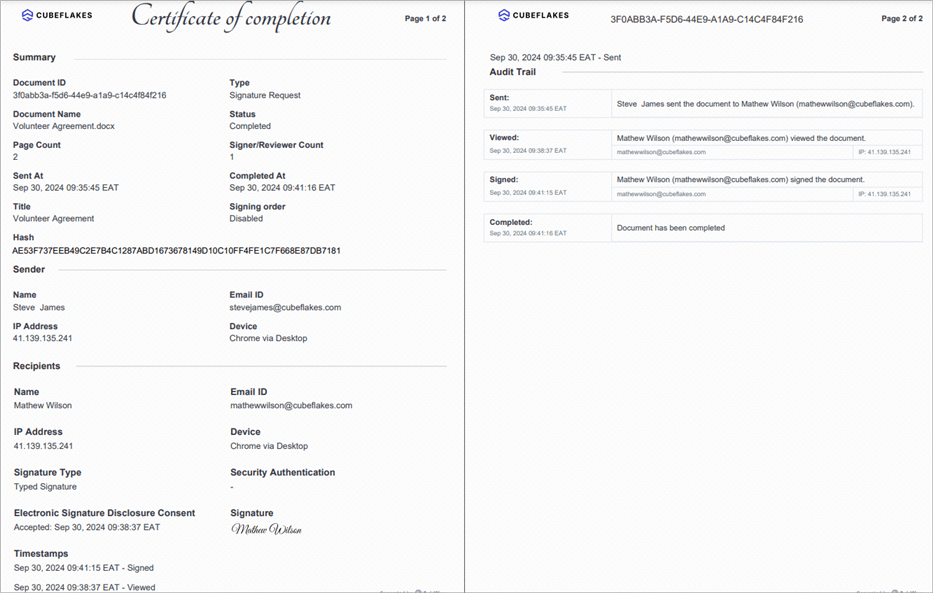 Audit trail