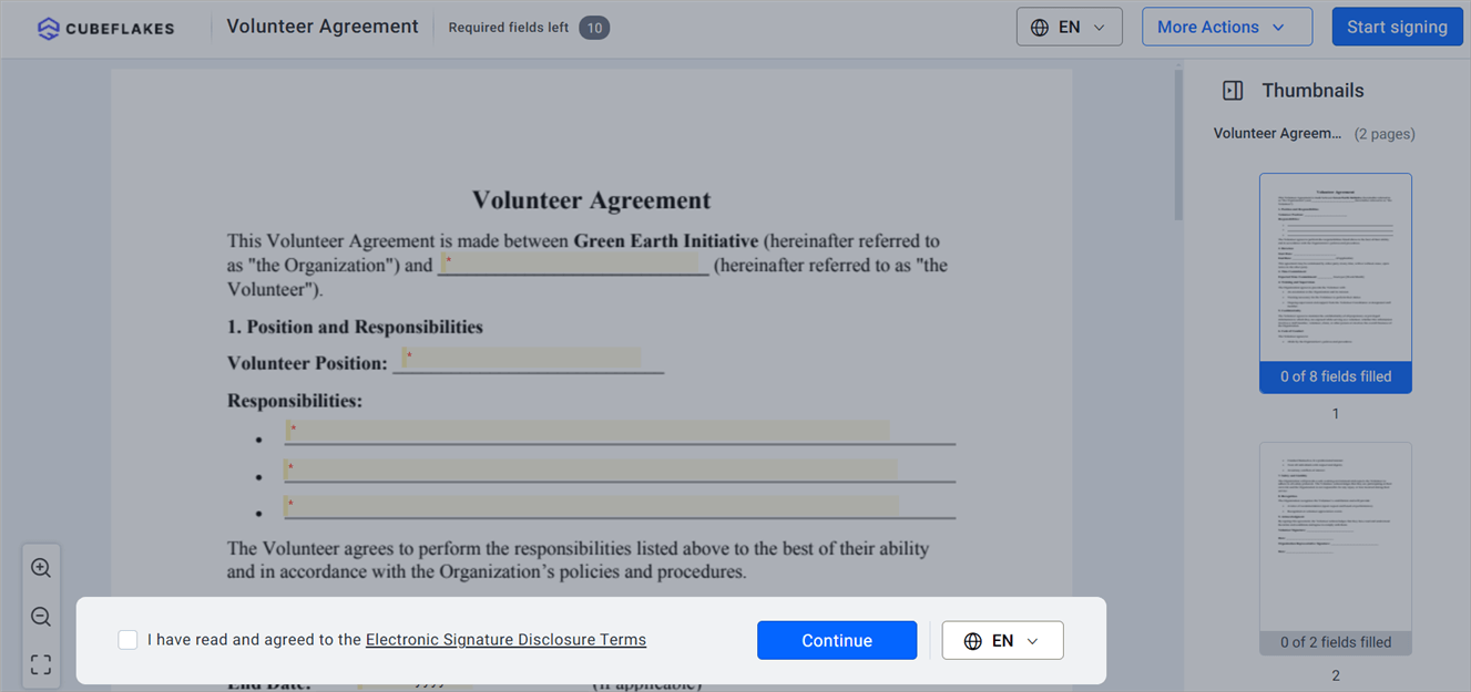 Disclosure terms