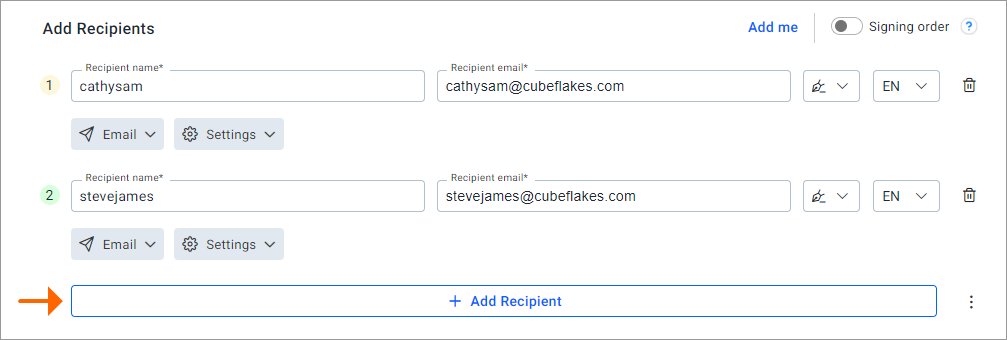 compliance-add-recipients-option