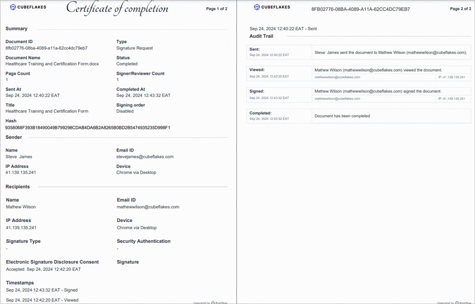 Audit trail