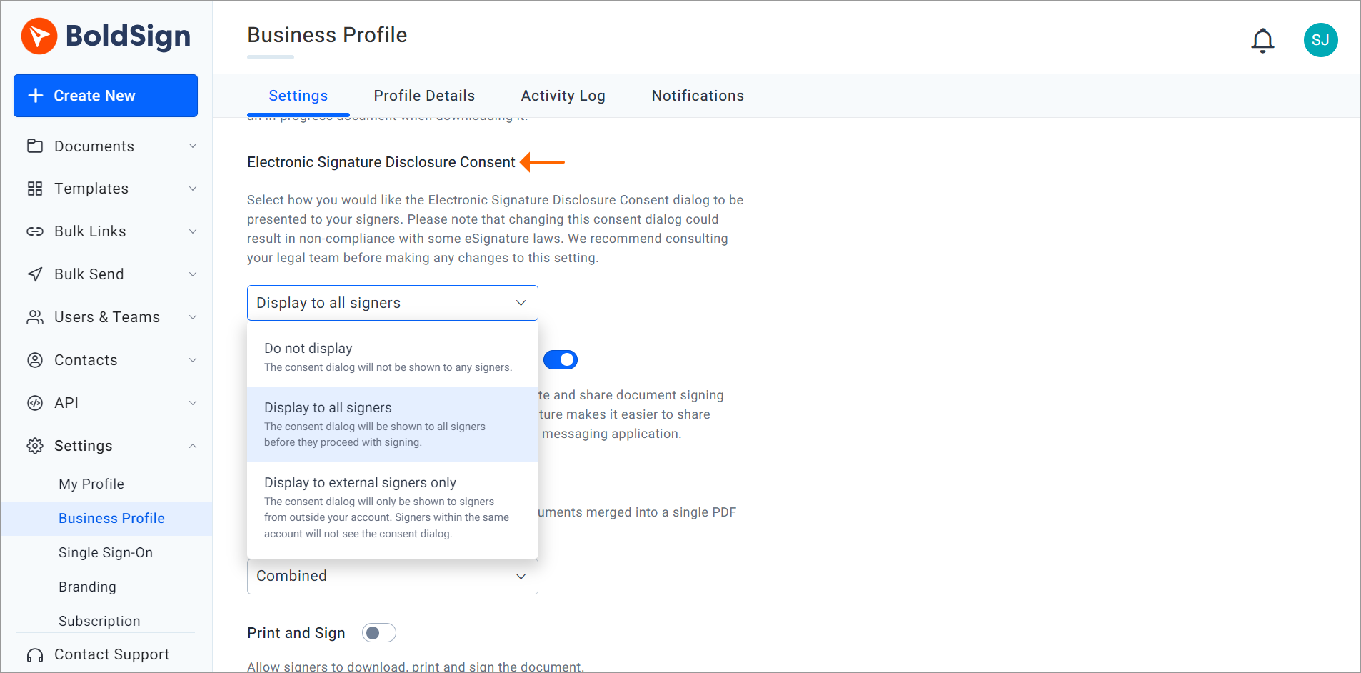 Customize Electronic Signature Discloser Consent