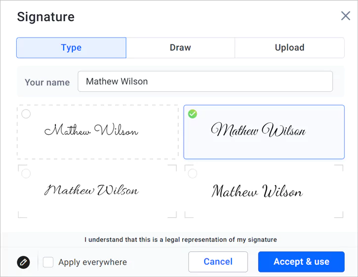 Signature types