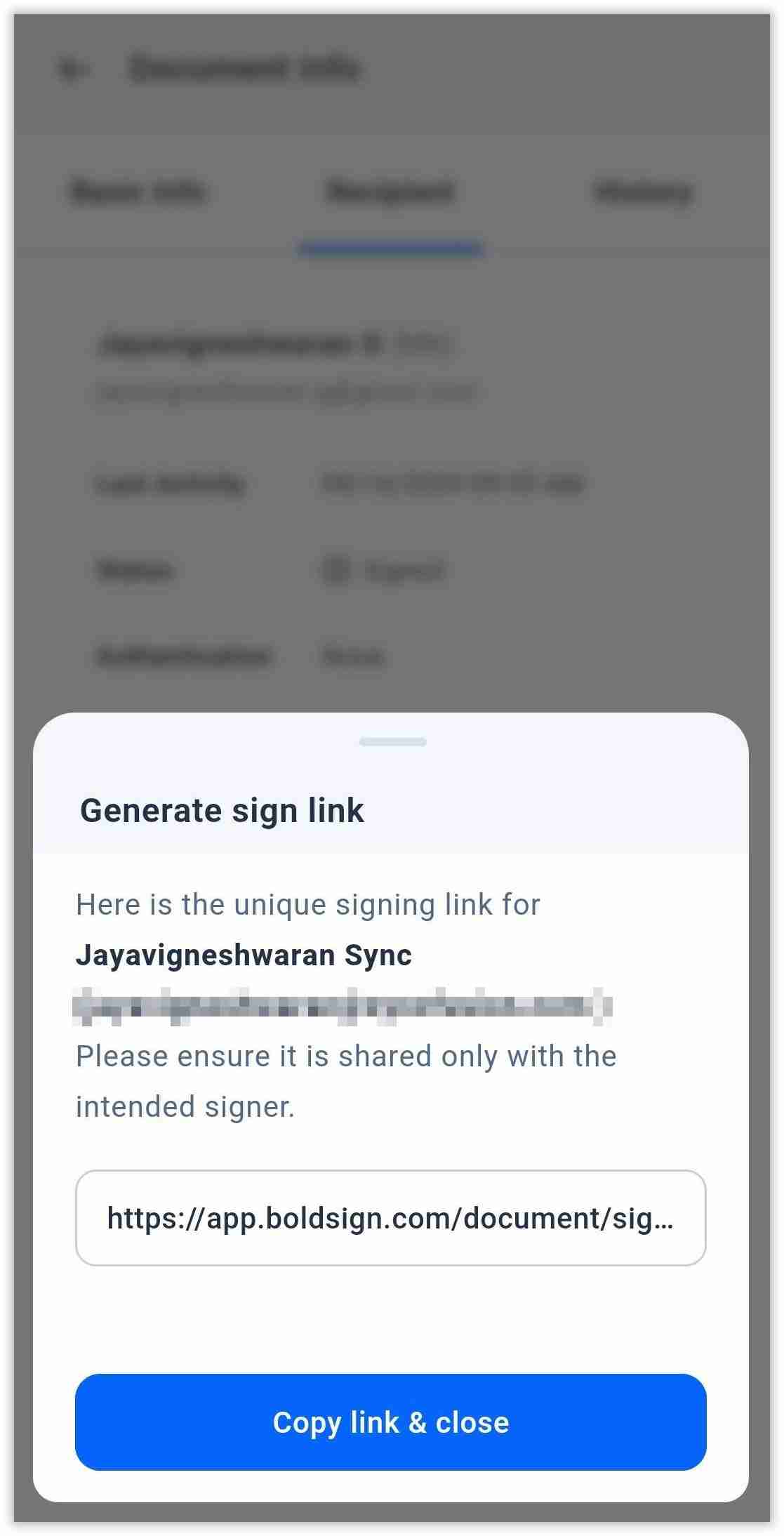 generate signing link