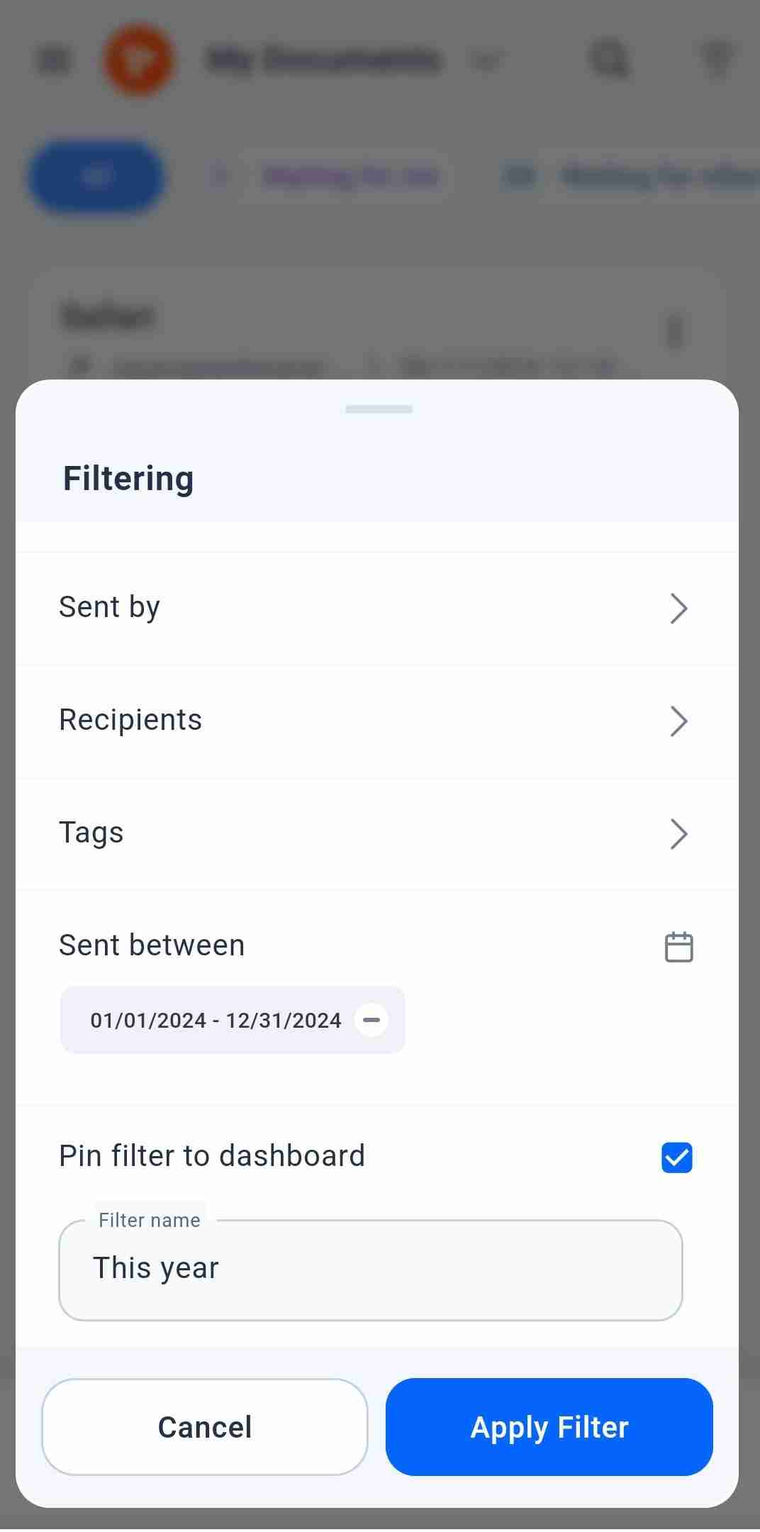 Filtering documents
