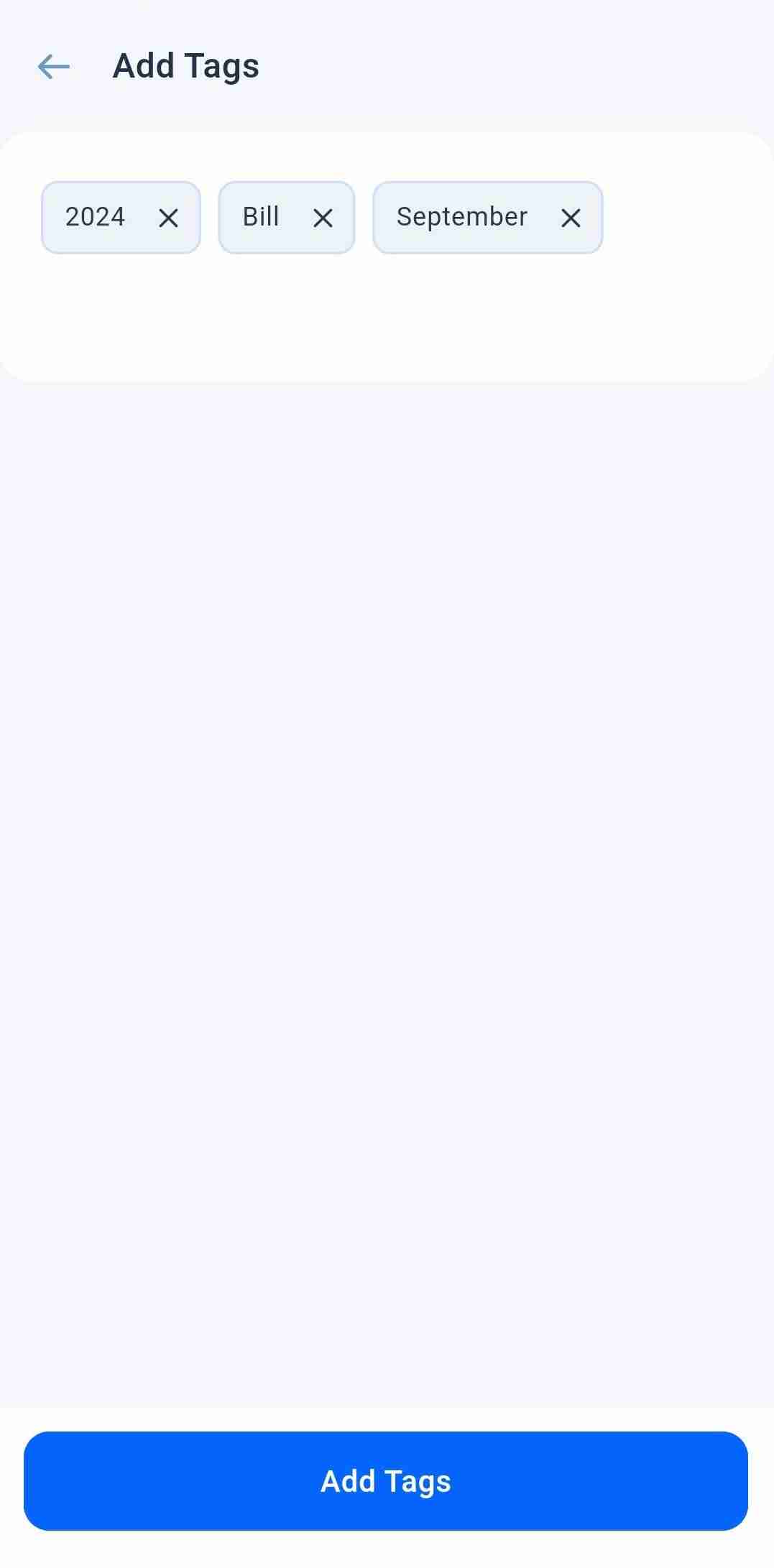 Adding tags to the document while creating it