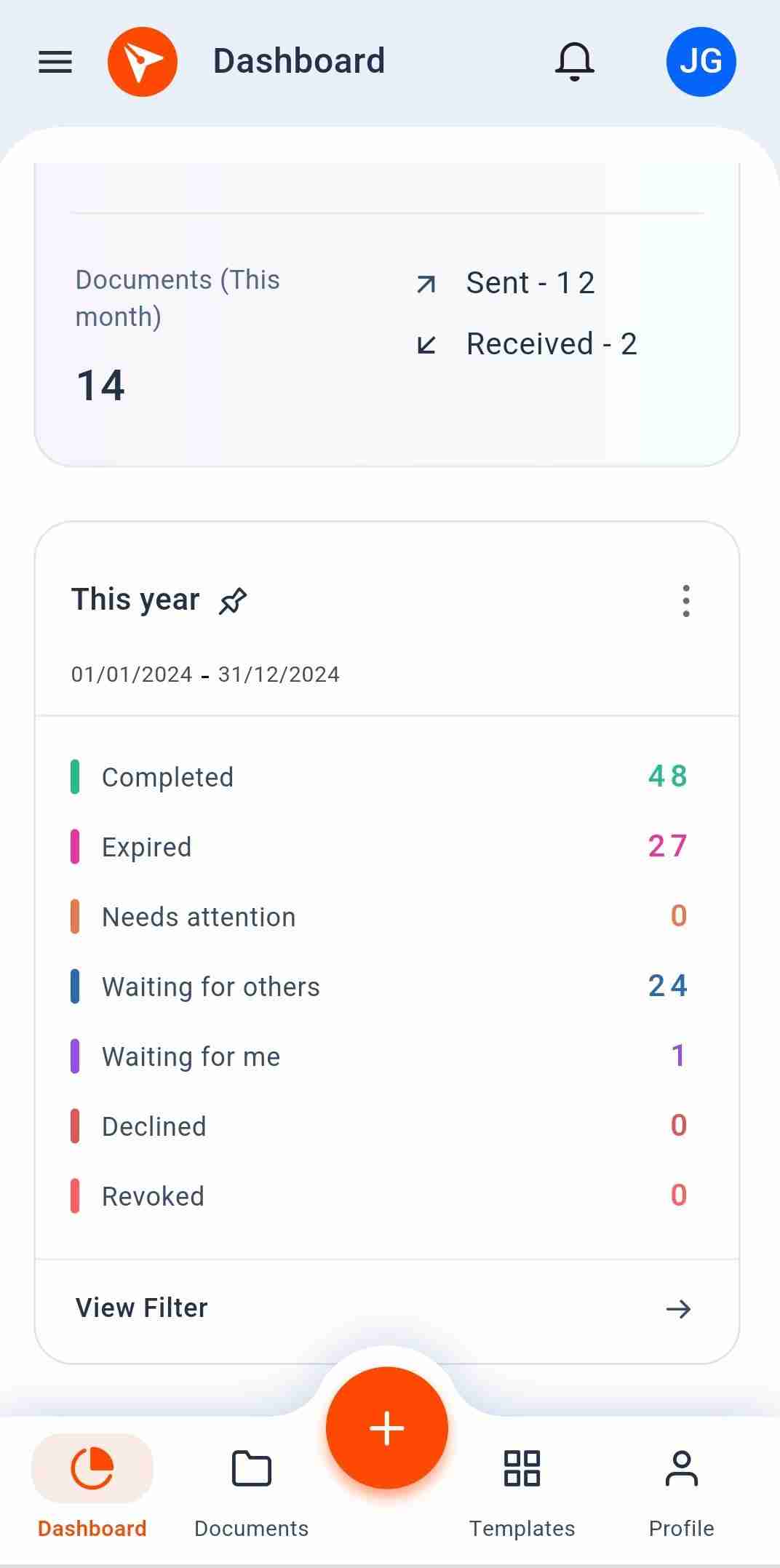 Pinned filter in dashboard