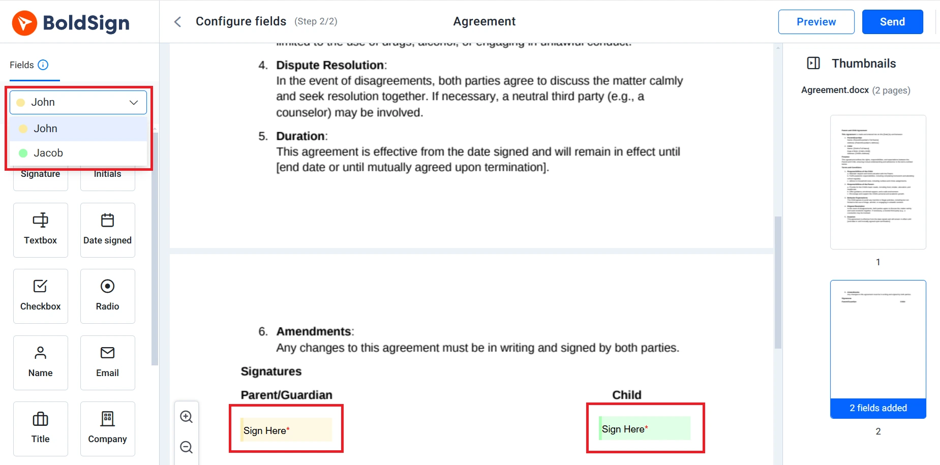 Assigning fields