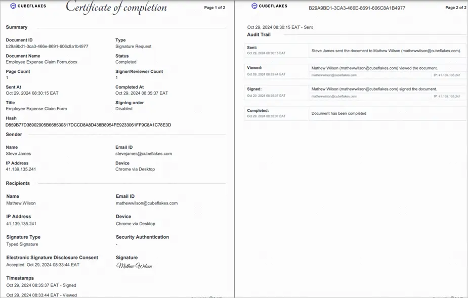Audit trail