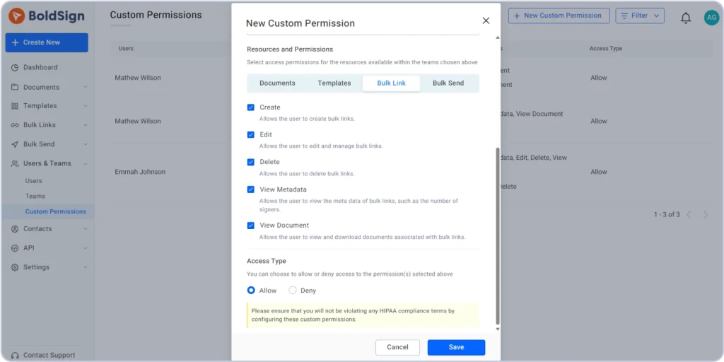 Custom Permission