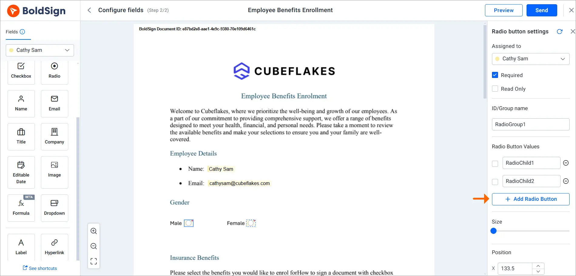 Configure API request