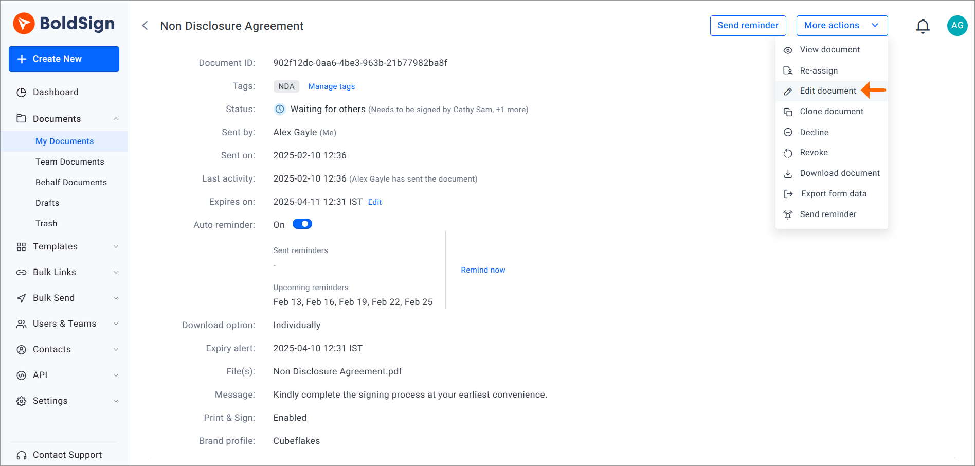Configure API request