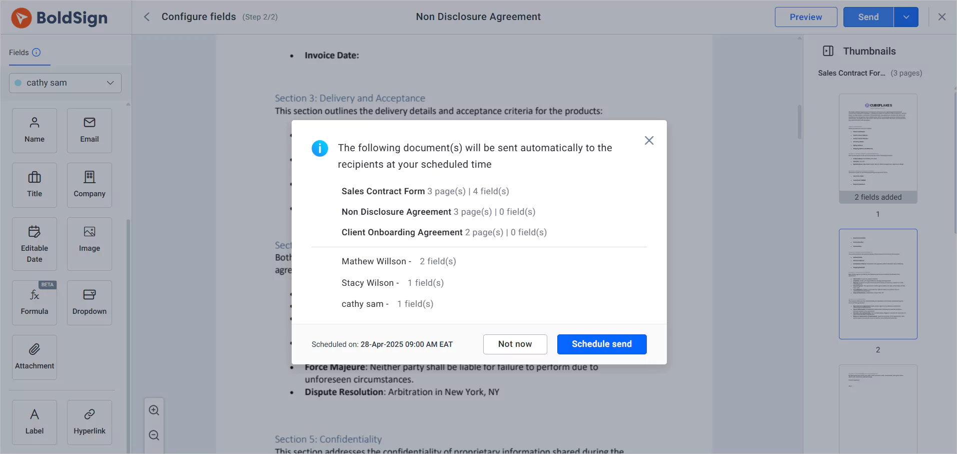 review and confirm