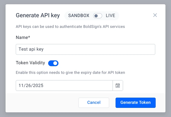 Generate API Key
