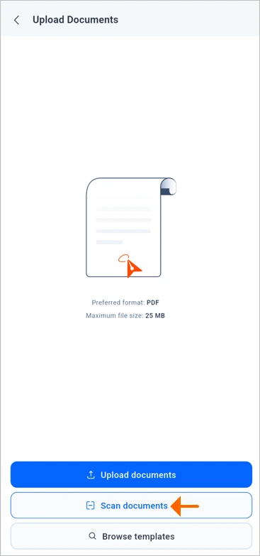 Scan document option