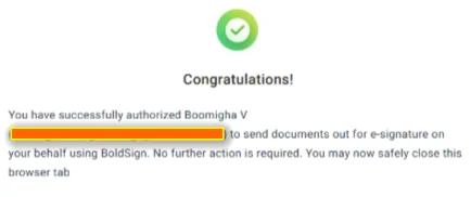 Notification of the approval by sender identity user