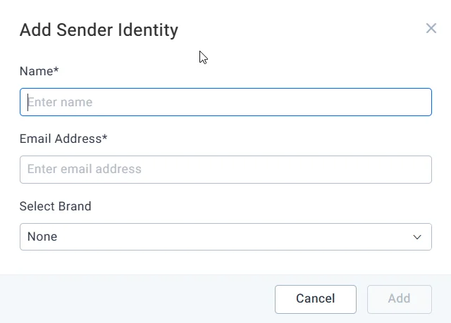Add Sender identity