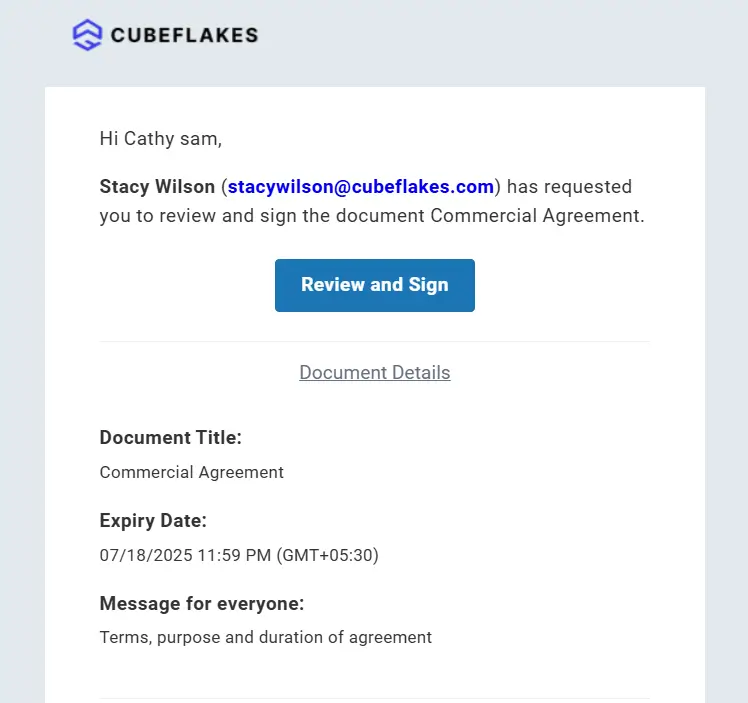 Review and sign the document