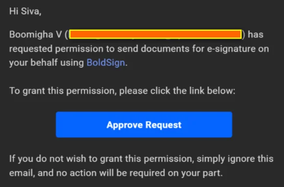 Approve request mail