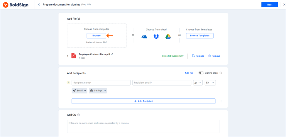 Browse your documents
