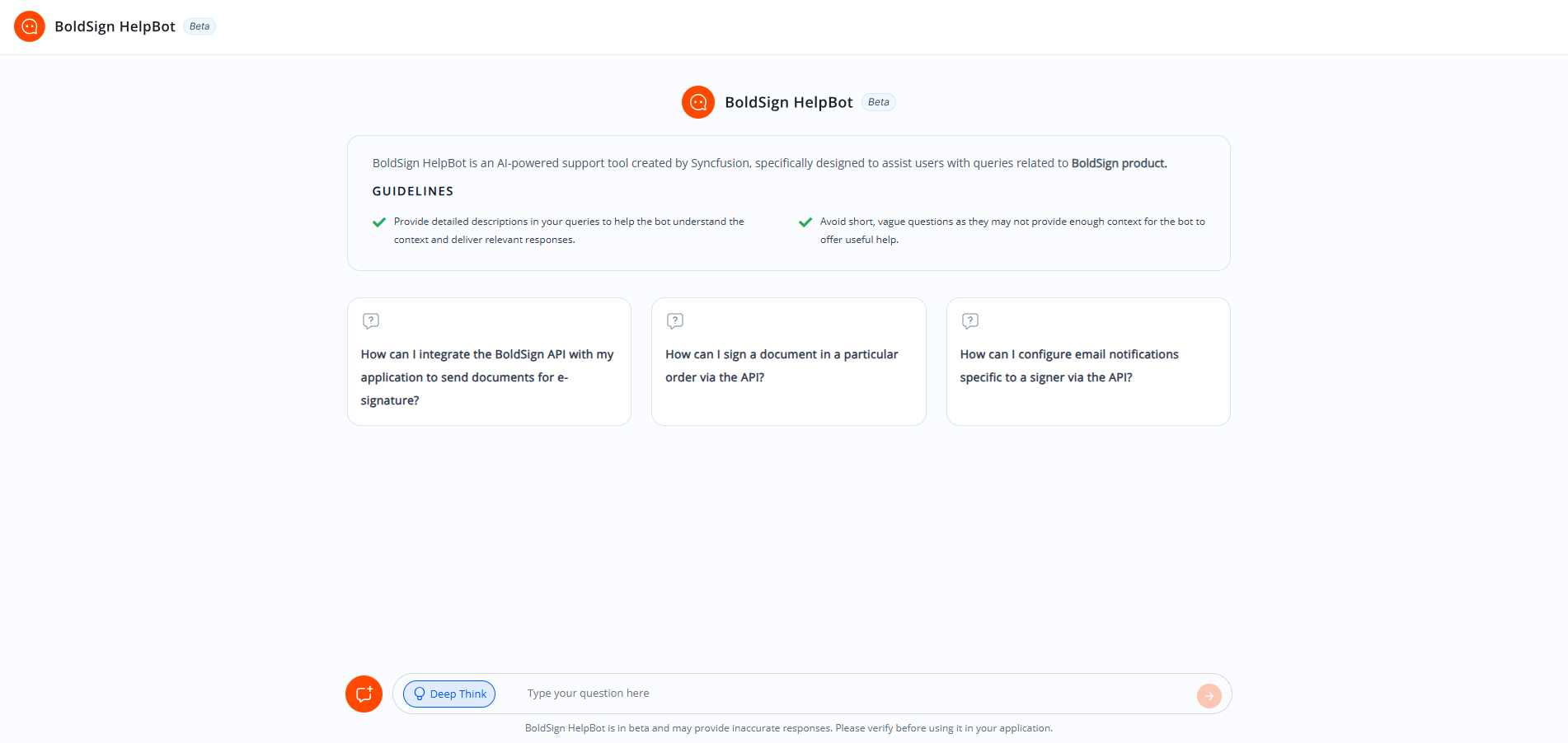 BoldSign HelpBot