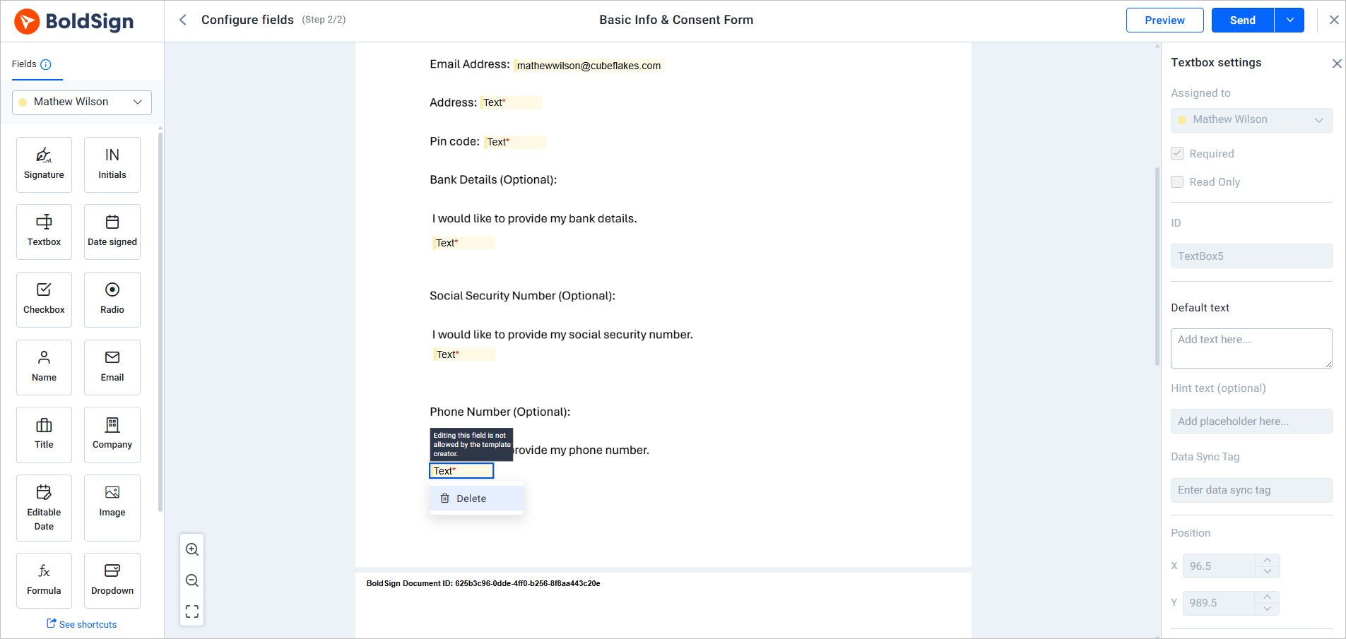 Editing permission restricted