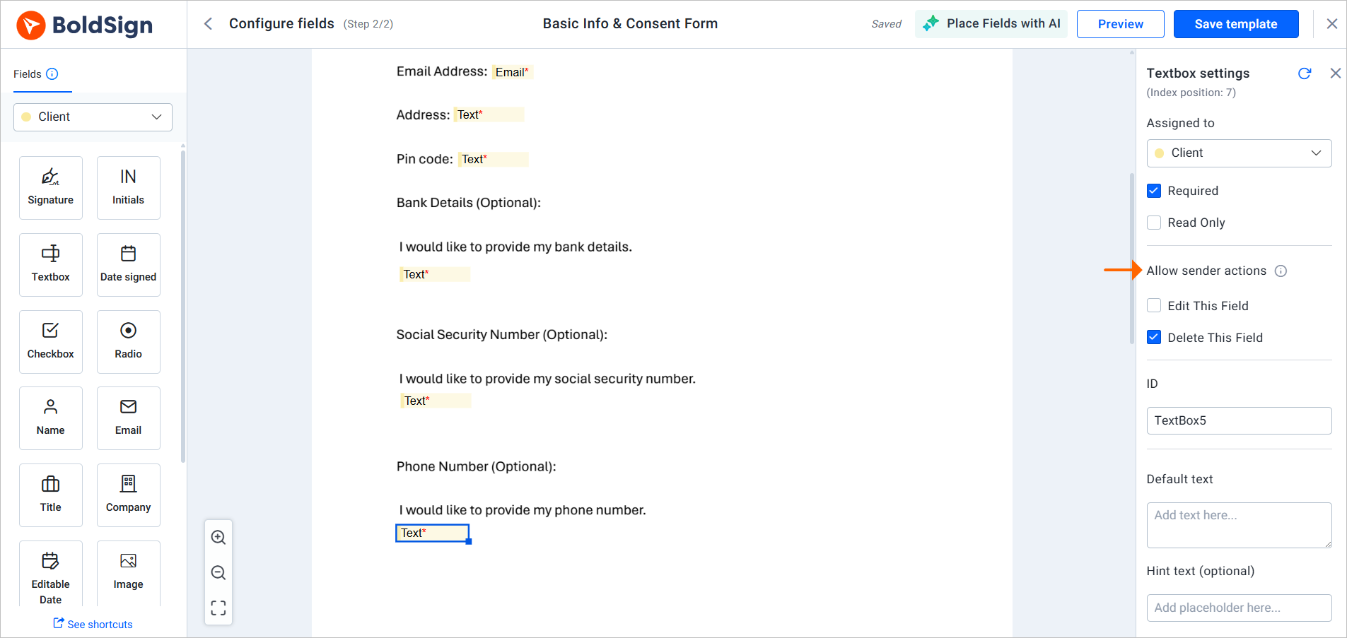 Disabled edit option